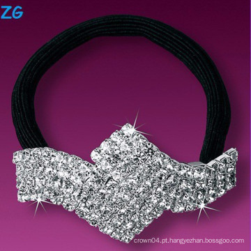 Luxuoso headband de cristal cheio do casamento, faixa francesa do cabelo, senhoras rhinestone faixa bridal do cabelo